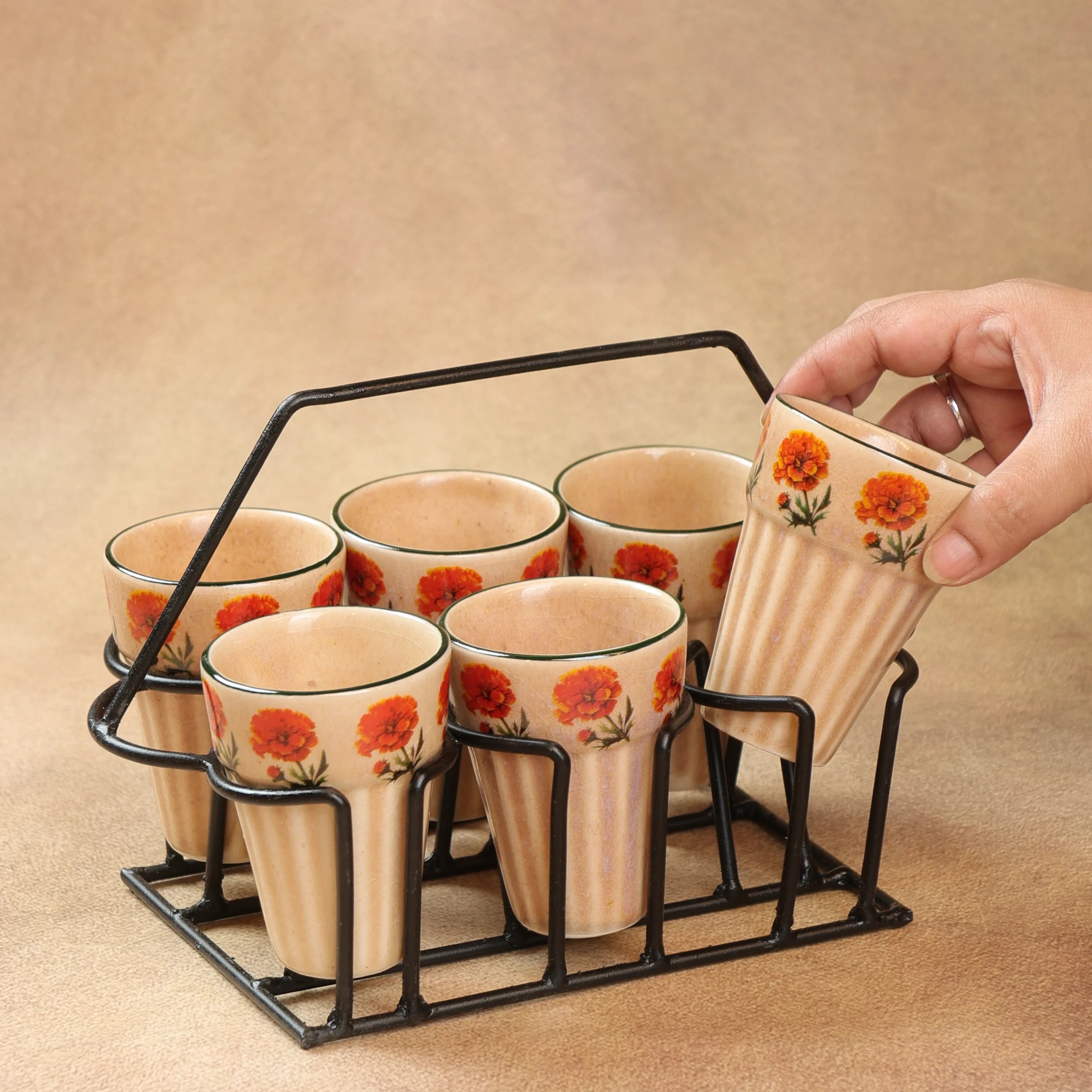 Marigold - Ceramic Chai Glass