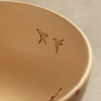 Sakura salad bowl interior close-up with hand-painted birds
