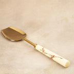 Sakura brass flat server with hand-painted white handle