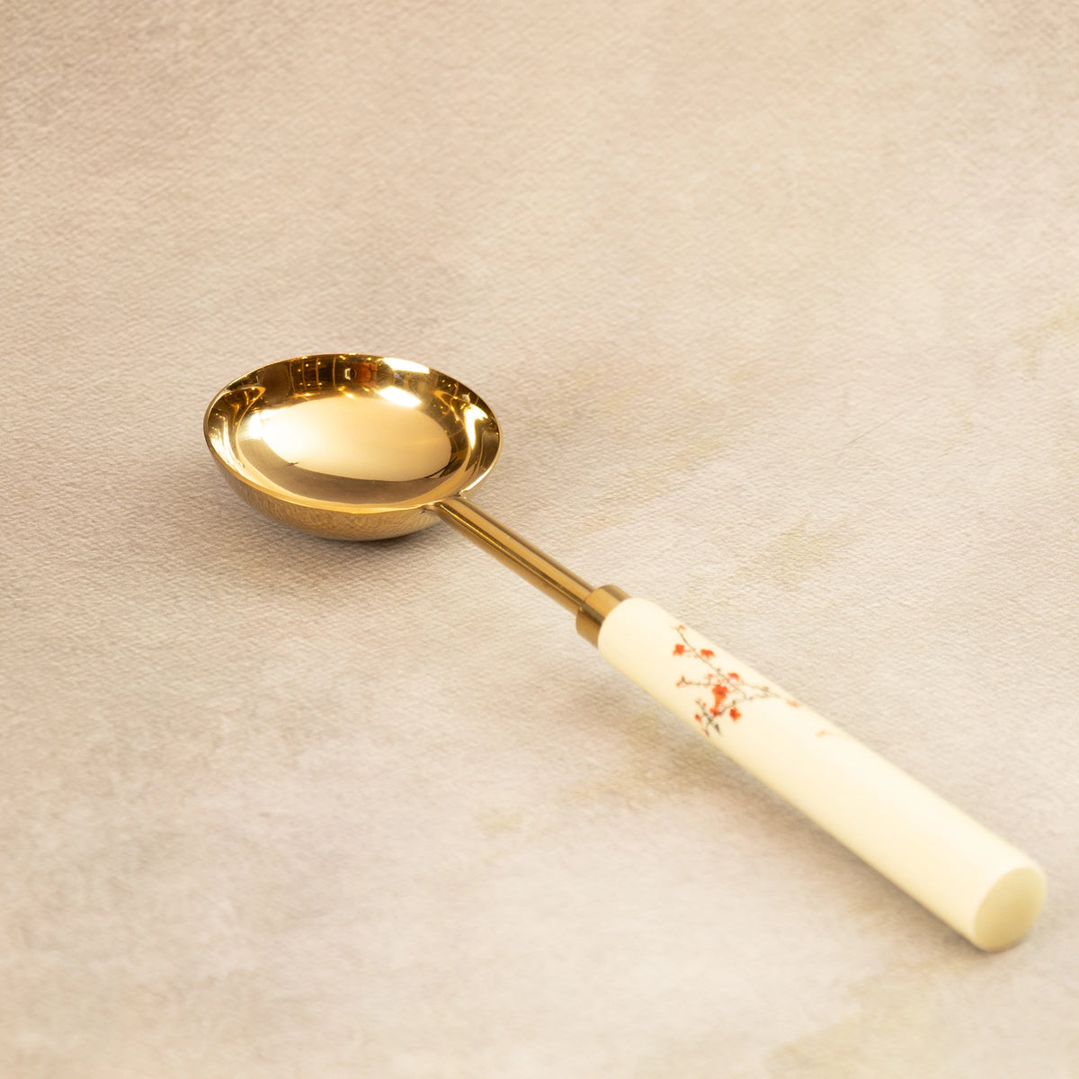 Sakura gold ladle with cherry blossom ceramic handle