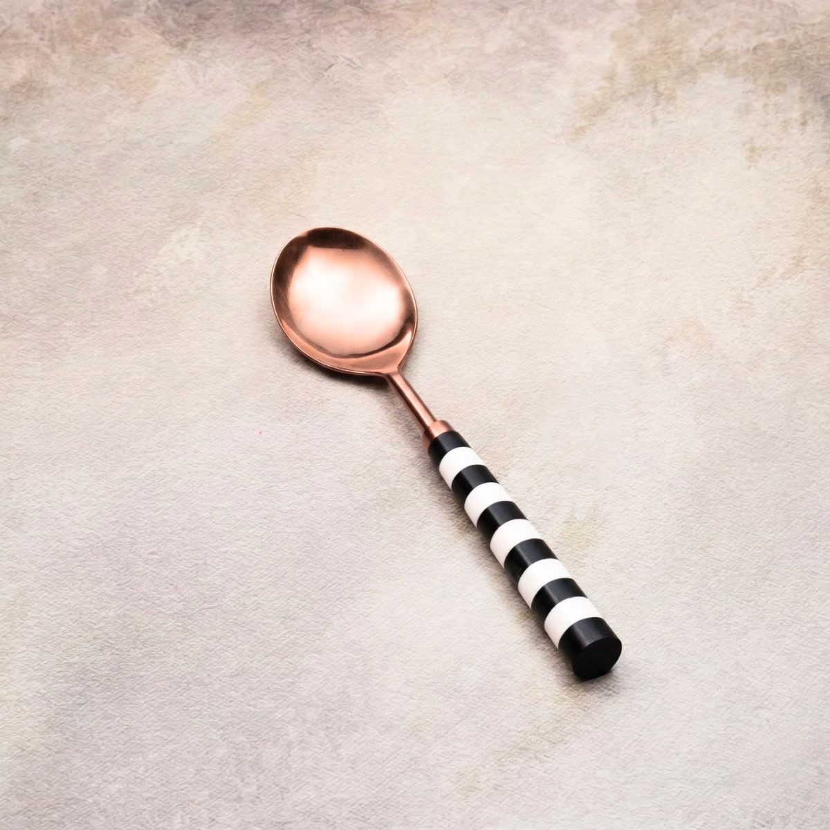 Black & White Serving Spoons Set-Rose Gold