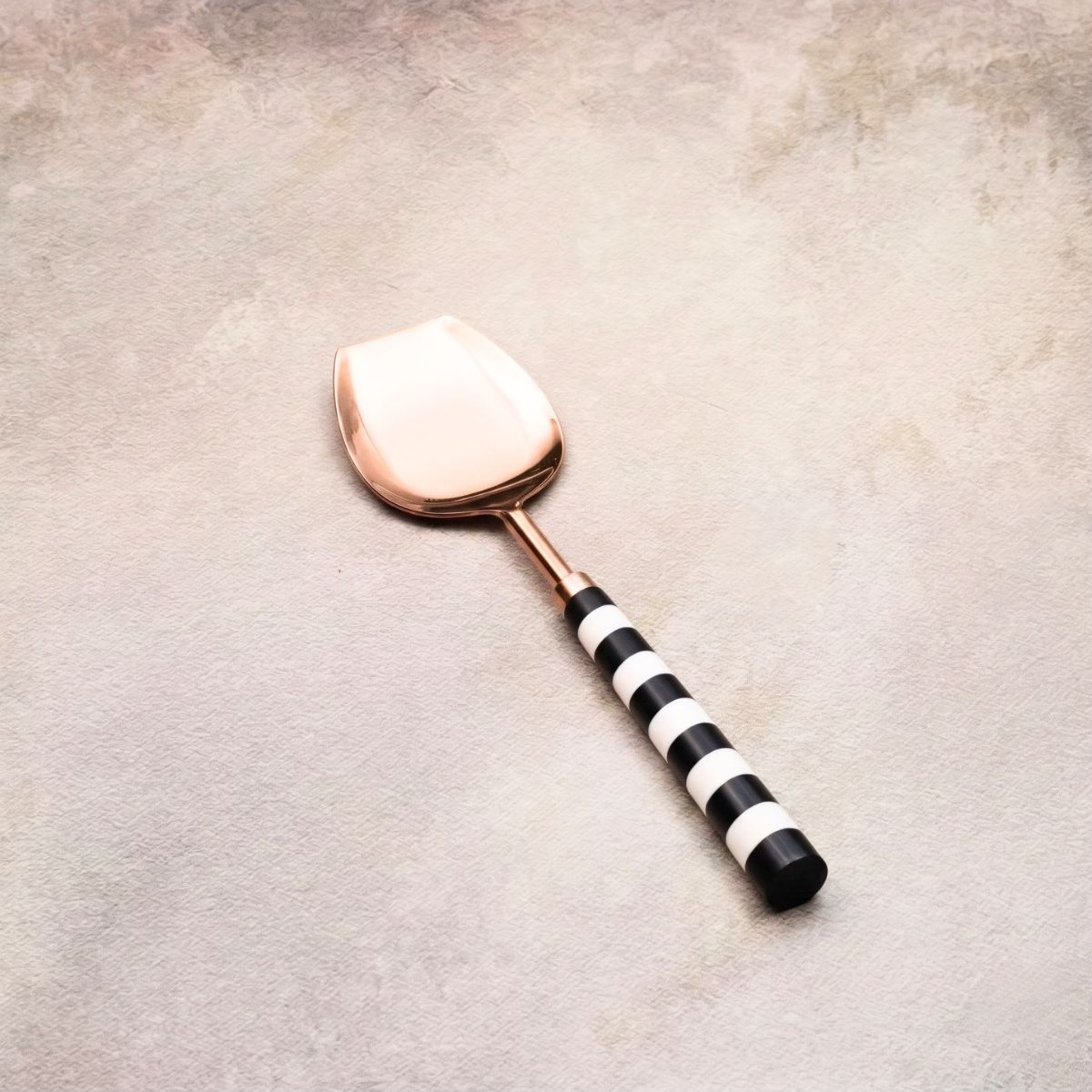Black & White Serving Spoons Set-Rose Gold