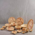 Sakura salad bowl with full cherry blossom collection on stone