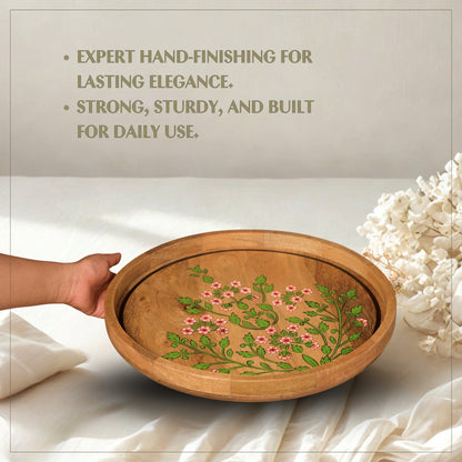 Floral - Wooden Lazy Susan Platter