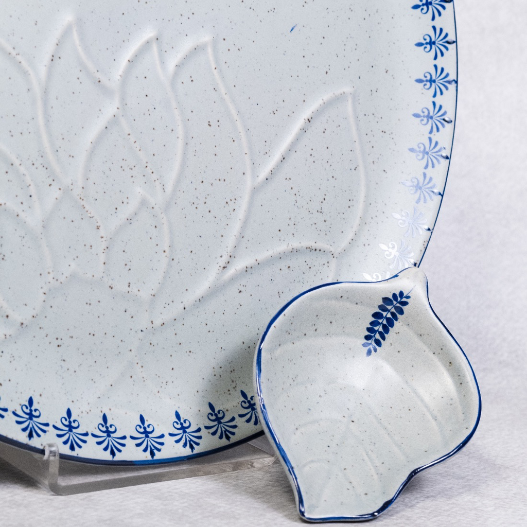 Blue Slate - Round Platter with Dip Bowl