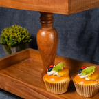 Two Tier Rectangle Wooden Desset Stand
