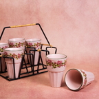 Bougainvillea - Ceramic Chai Glass