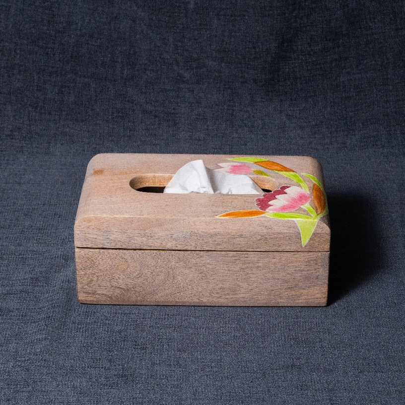 Lotus - Wooden Tissue Box