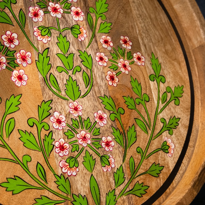 Floral - Wooden Lazy Susan Platter