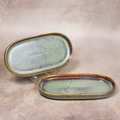 Sage Green - Oval Cocktail Plate