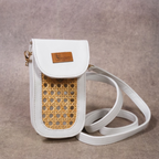 Wicker & Leatherite Mobile Sling bag