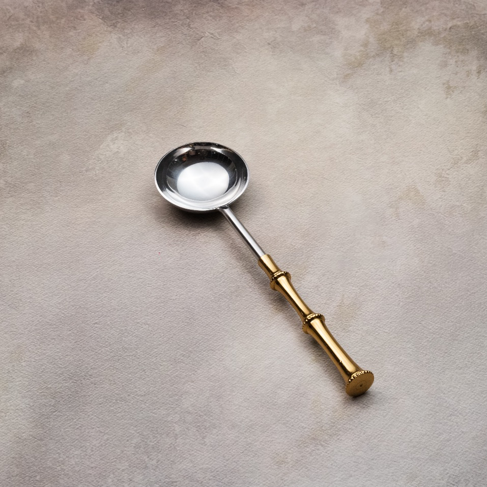 Gold Rings Serving Spoons Set