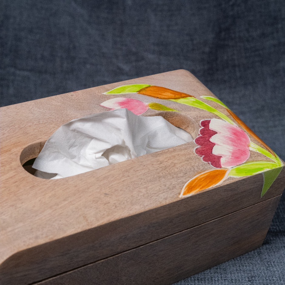 Lotus - Wooden Tissue Box