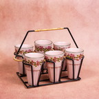 Bougainvillea - Ceramic Chai Glass