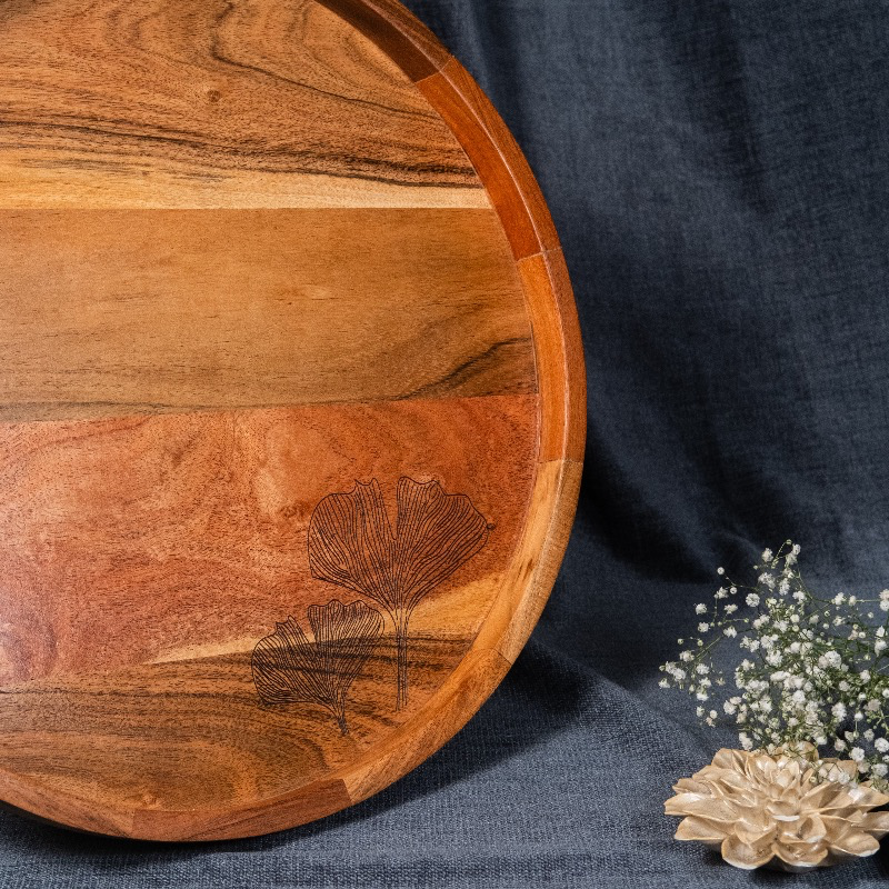 Print - Wooden Lazy Susan Platter