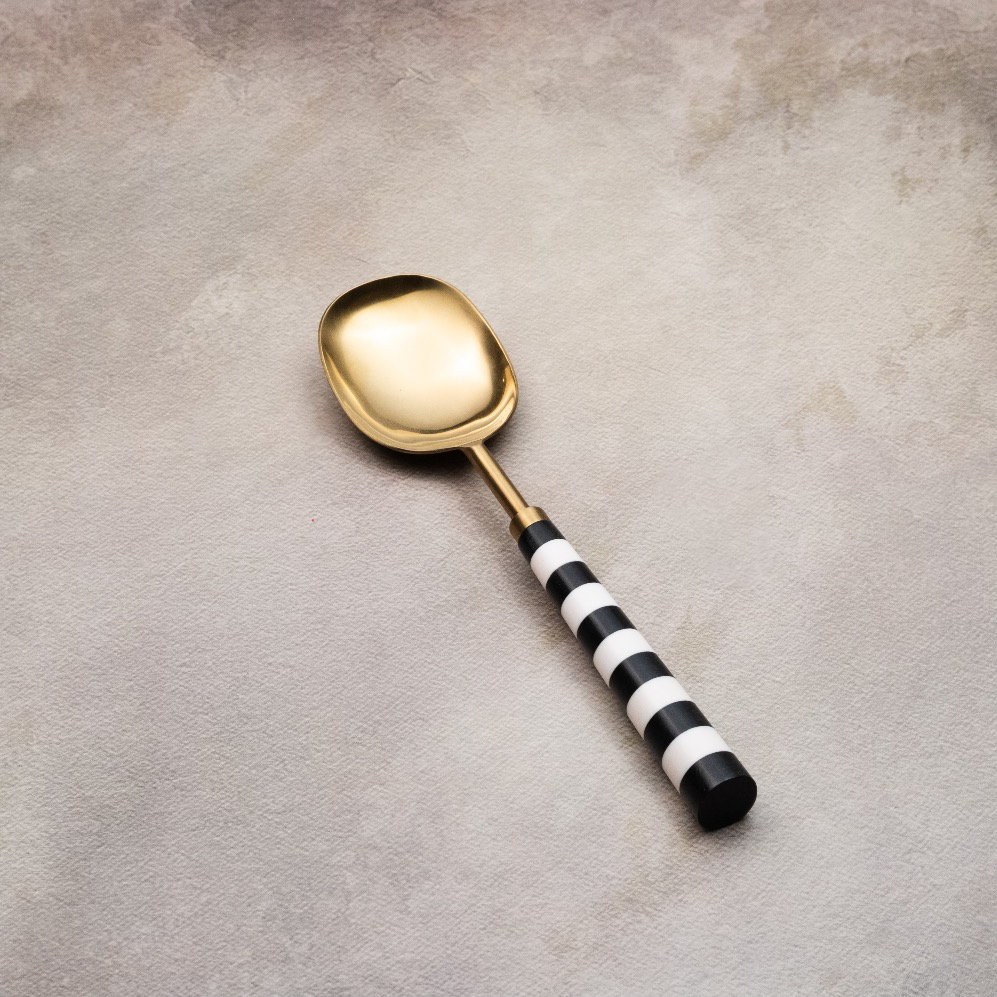 Black & White Serving Spoons Set