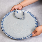 Blue Slate - Round Platter with Dip Bowl