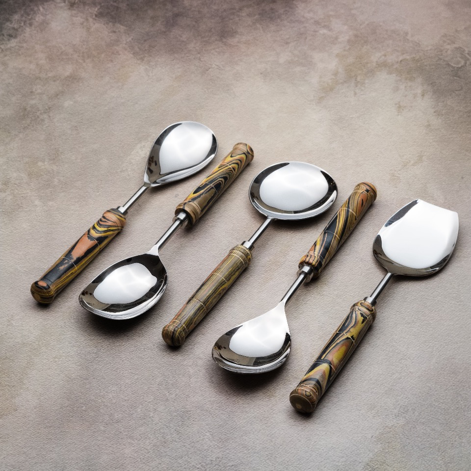 Yellow Grains Serving Spoons Set