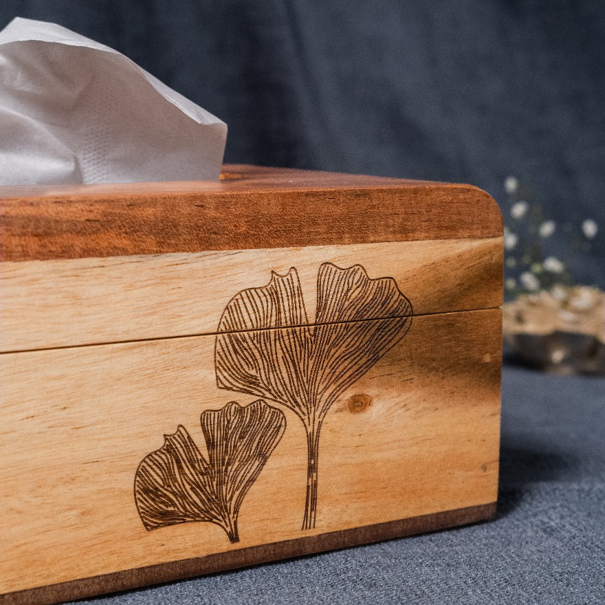 Print - Wooden Tissue Box