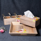 Lotus - Wooden Tissue Box