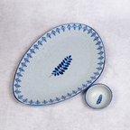 Blue Slate - Oval Platter with Dip Bowl