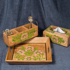 Floral - Wooden Tissue Box
