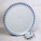 Blue Slate - Round Platter with Dip Bowl
