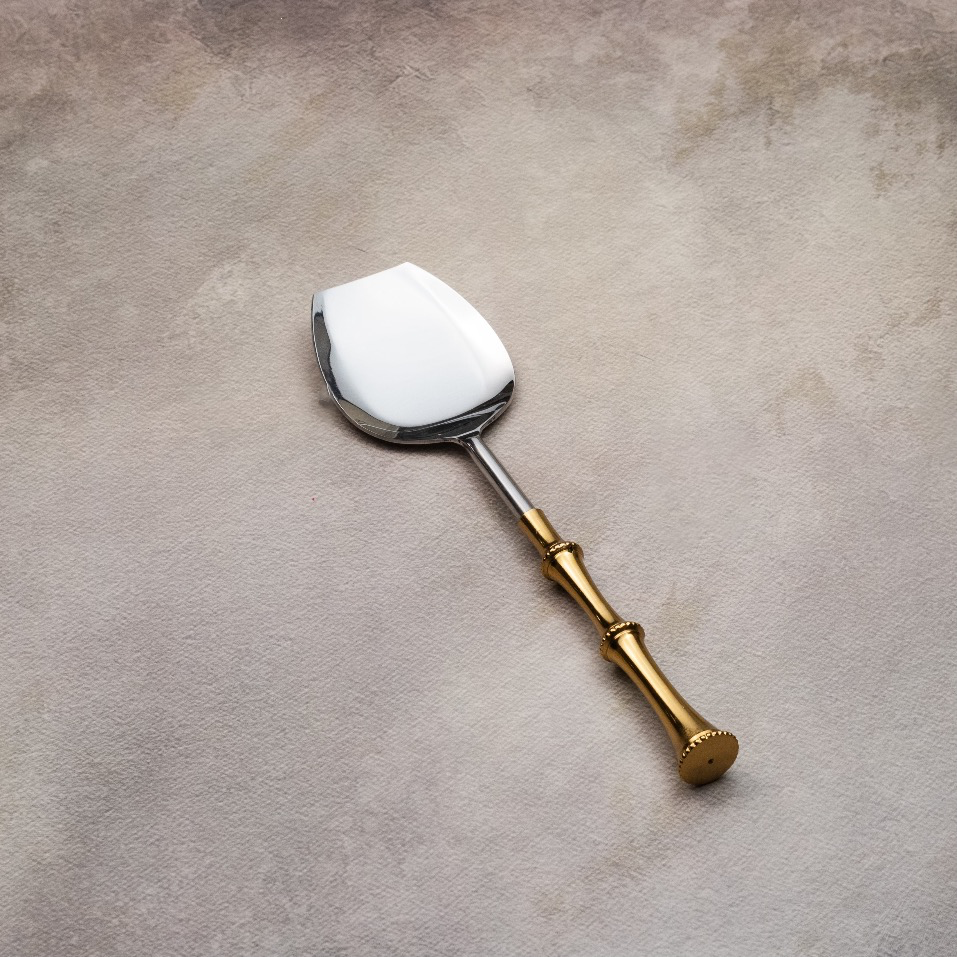 Gold Rings Serving Spoons Set