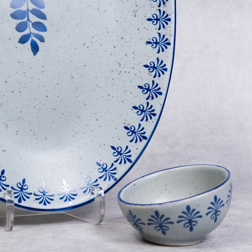 Blue Slate - Oval Platter with Dip Bowl