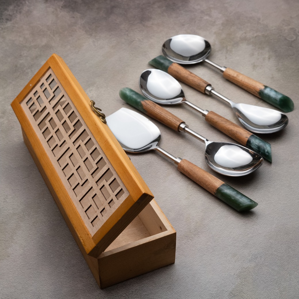 Grey Serving Spoons Set