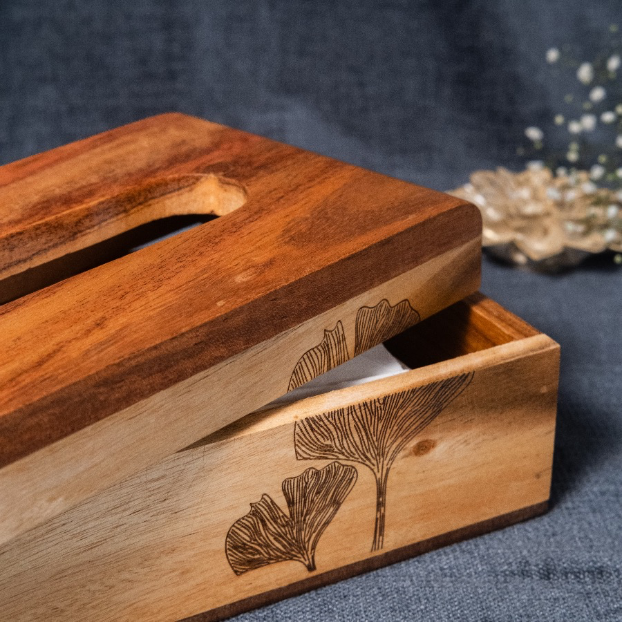 Print - Wooden Tissue Box