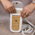 Wicker & Leatherite Mobile Sling bag