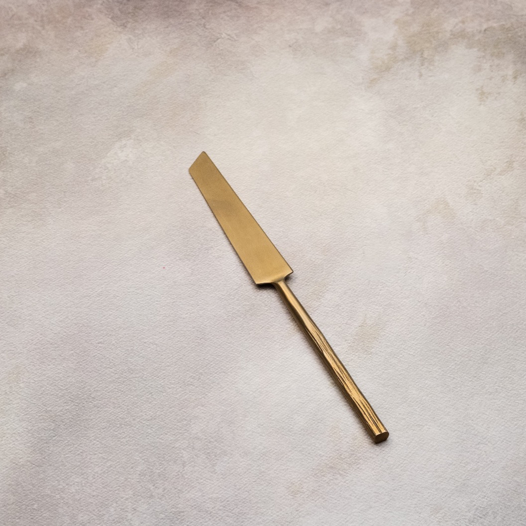 Matte Gold Cake Knife Set