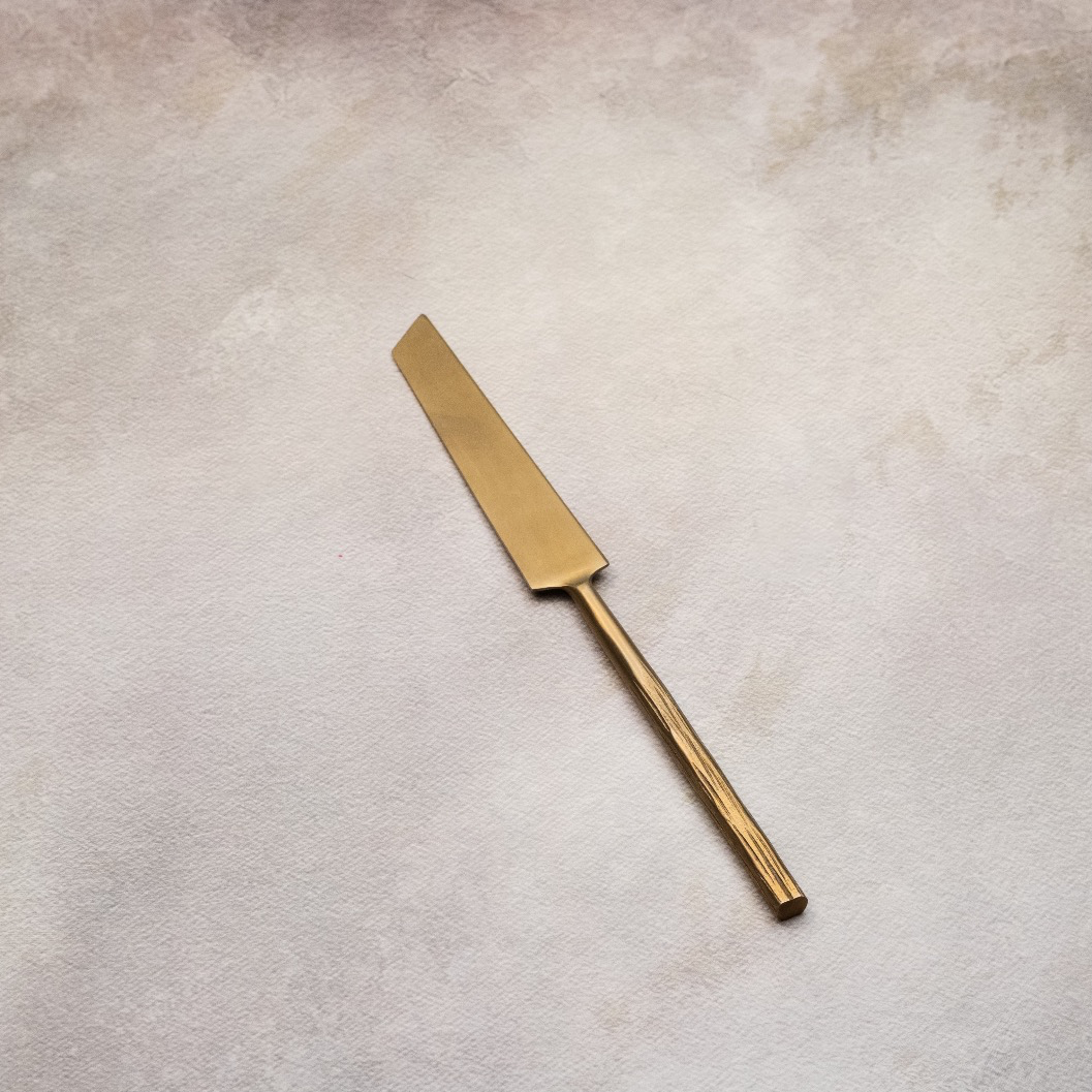 Matte Gold Cake Knife Set
