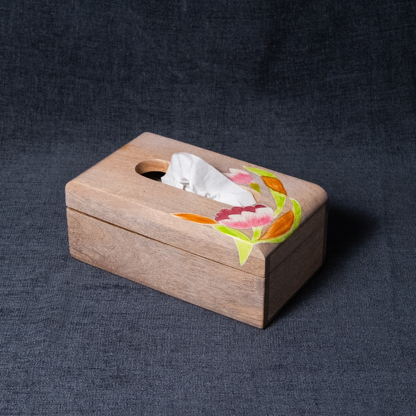 Lotus - Wooden Tissue Box