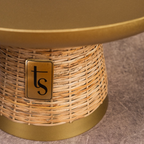 Wicker & Metal Cake Stand