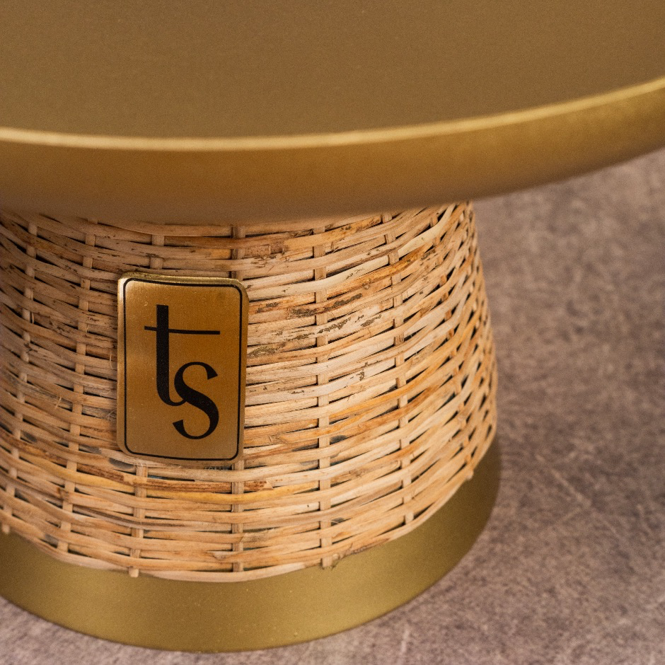 Wicker & Metal Cake Stand
