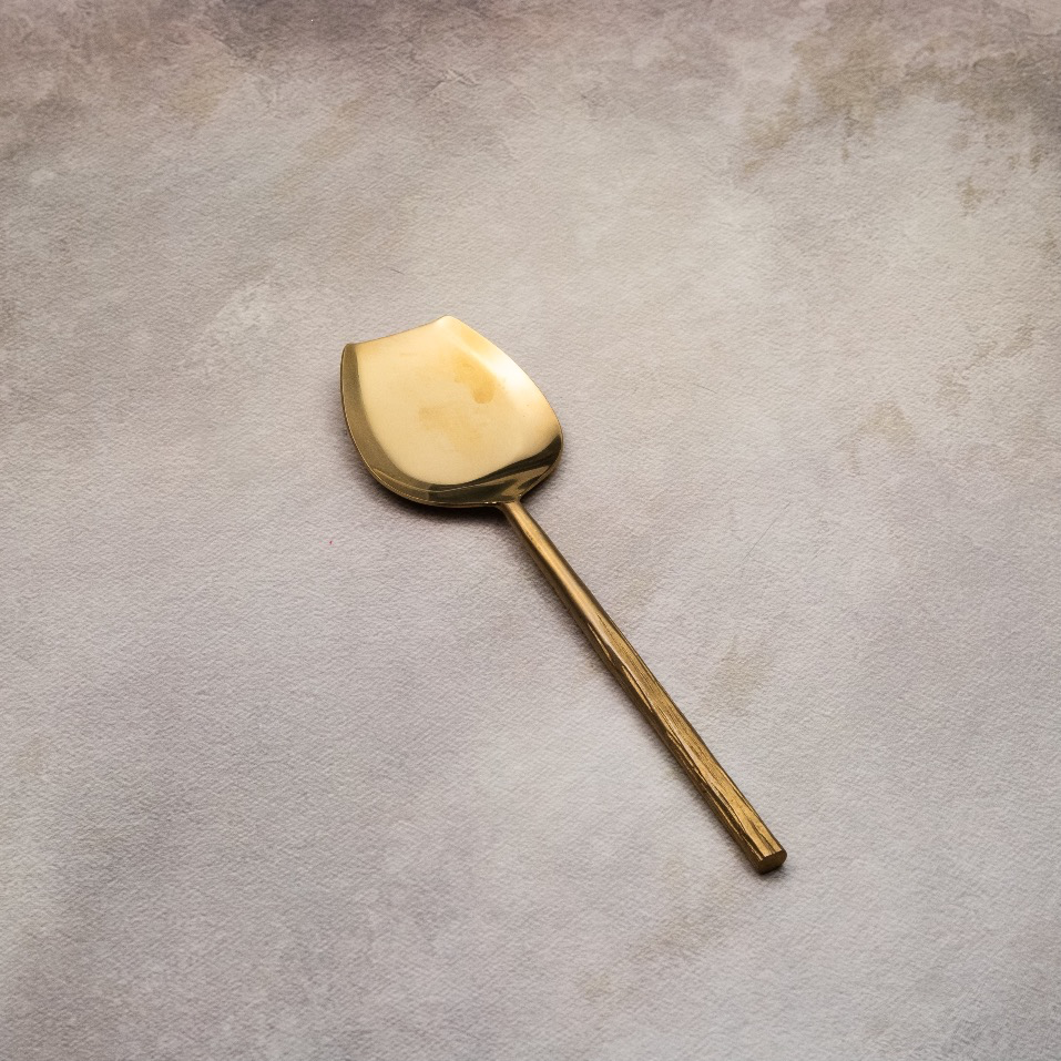 Matte Gold Serving Spoons Set