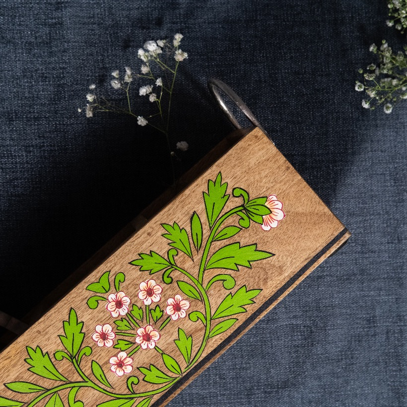 Floral - Wooden Spoon Caddy