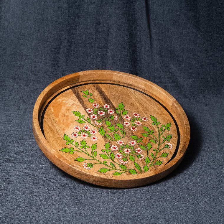 Floral - Wooden Lazy Susan Platter