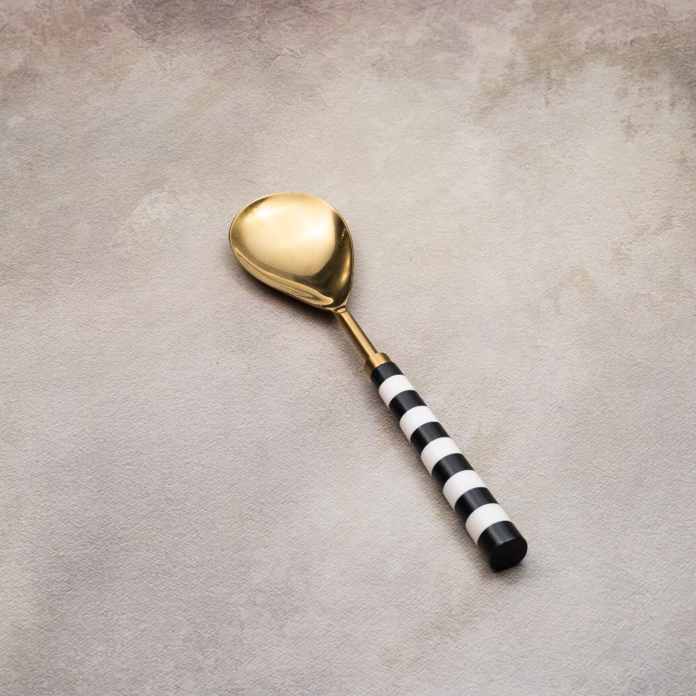 Black & White Serving Spoons Set