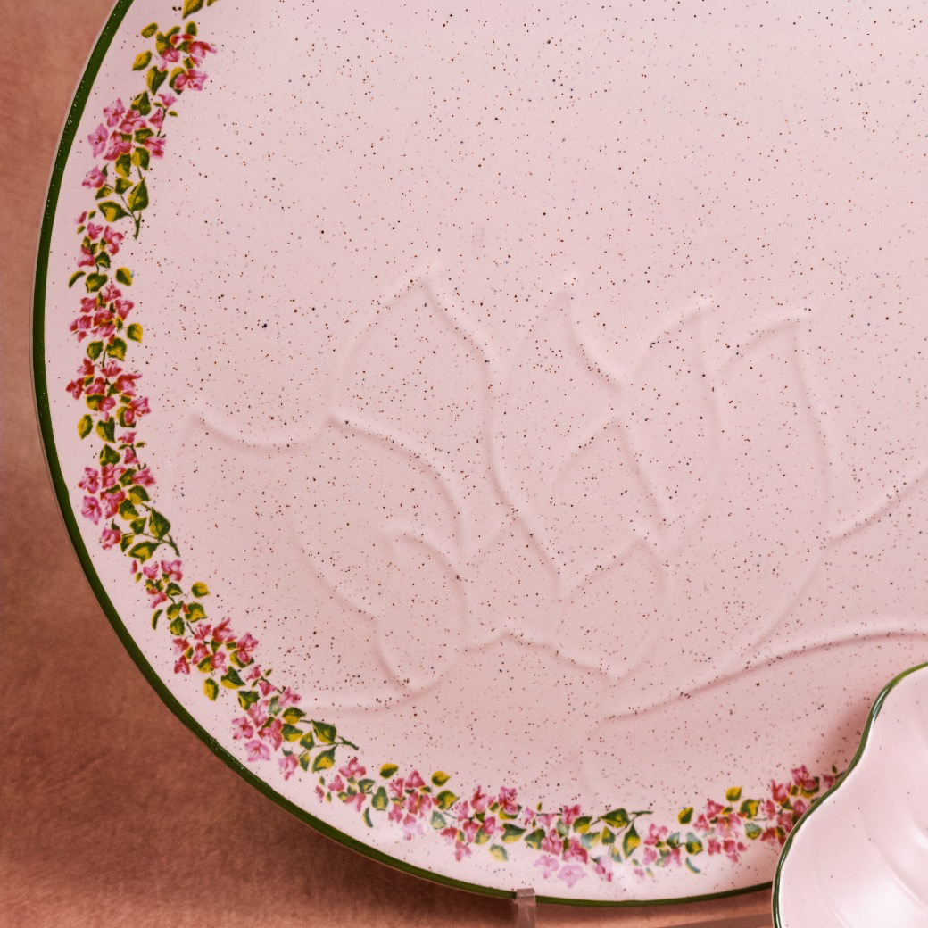 Bougainvillea - Round Platter with Dip Bowl