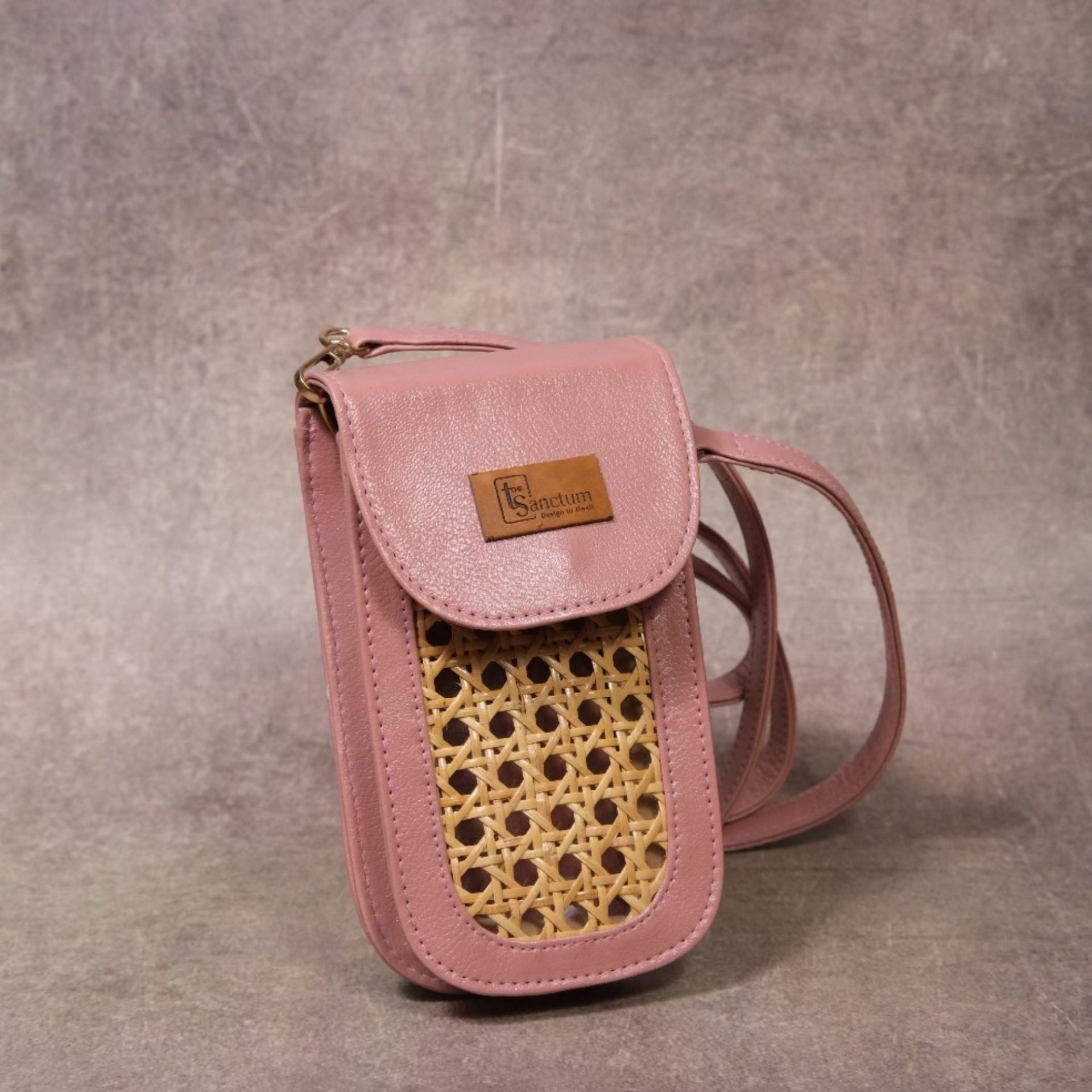 Wicker & Leatherite Mobile Sling bag