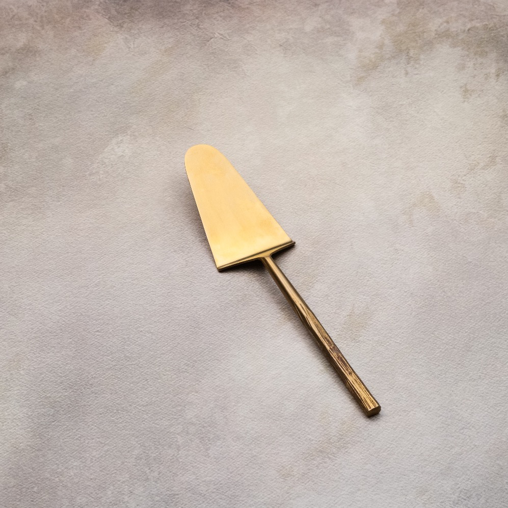 Matte Gold Cake Knife Set