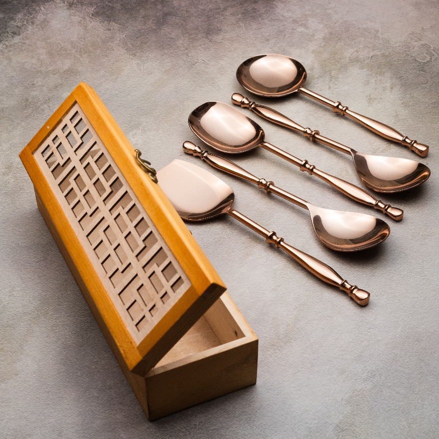 Rose Gold Serving Spoons Set