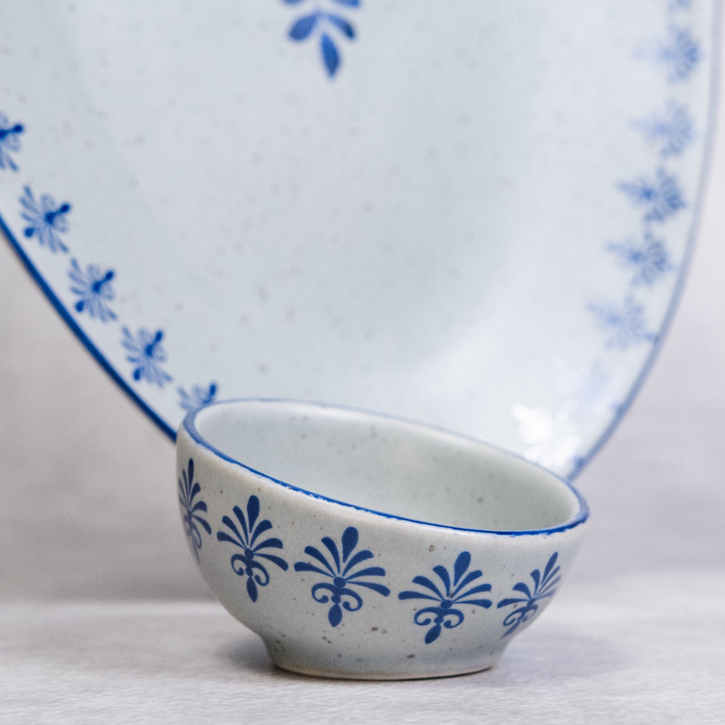 Blue Slate - Oval Platter with Dip Bowl