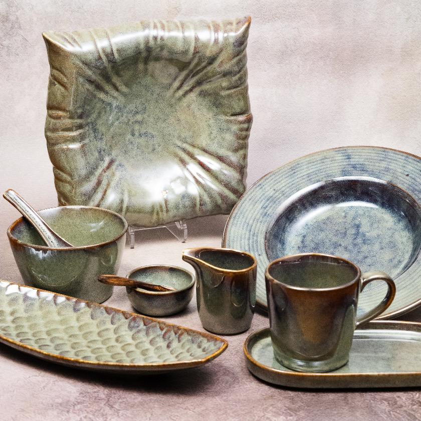 Sage Green - Oval Cocktail Plate