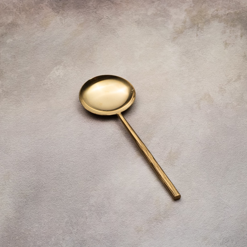 Matte Gold Serving Spoons Set