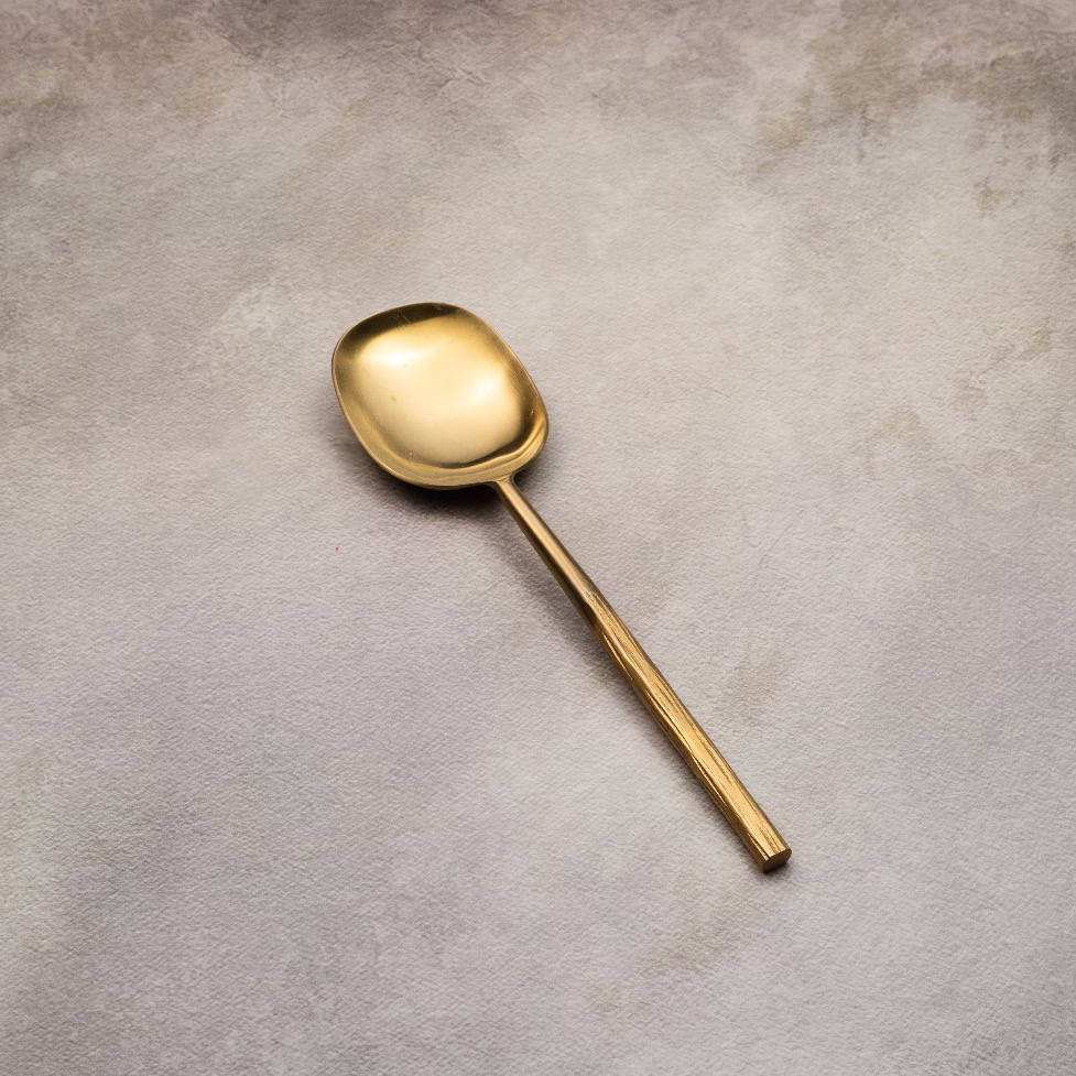 Matte Gold Serving Spoons Set