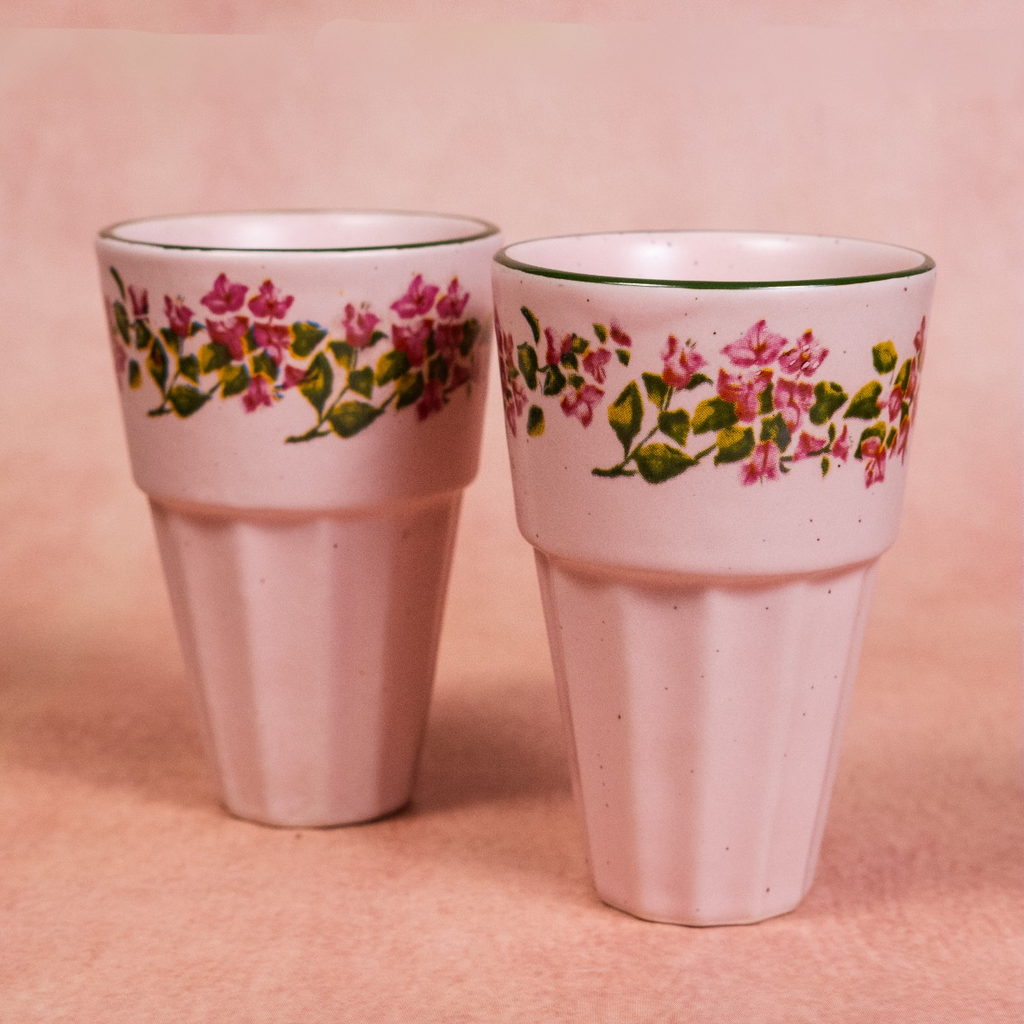 Bougainvillea - Ceramic Chai Glass